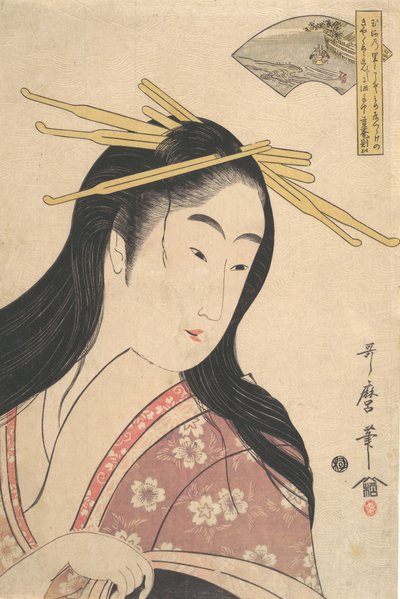 Tetsukuri no Tamagawa, uit de serie, Six Tama Rivers Mu Tamagawa, ca. 1798 door Kitagawa Utamaro