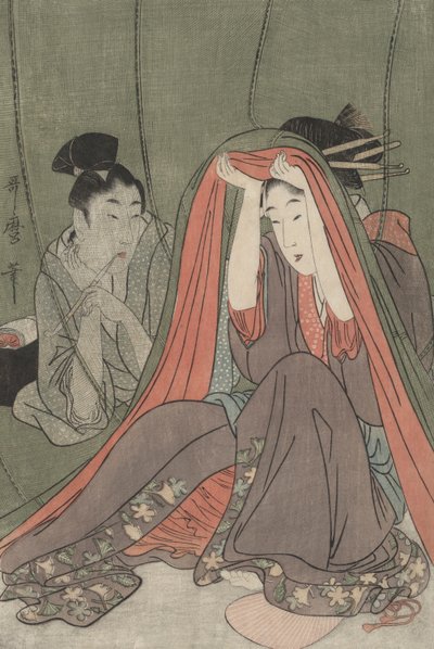 Het muskietennet door Kitagawa Utamaro