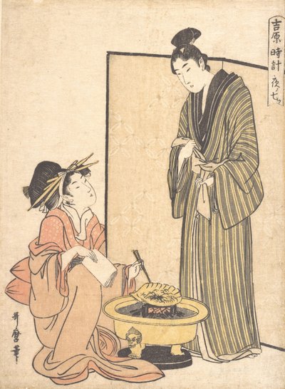 Het Zevende Uur van de Nacht, ca. 1800 door Kitagawa Utamaro