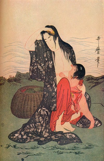 Het middenpaneel van De Parelduikers, ca. 1797-98, 1936 door Kitagawa Utamaro