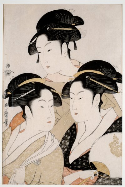 Drie schoonheden van onze tijd door Kitagawa Utamaro