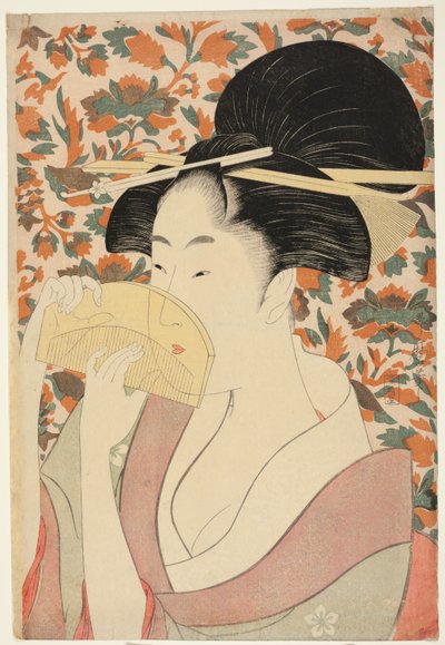 Vrouw met een Schildpad-schelp Haarspeld door Kitagawa Utamaro