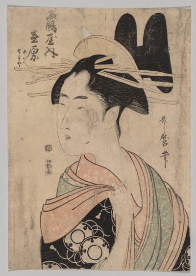 Vrouw van de Yoshiwara door Kitagawa Utamaro