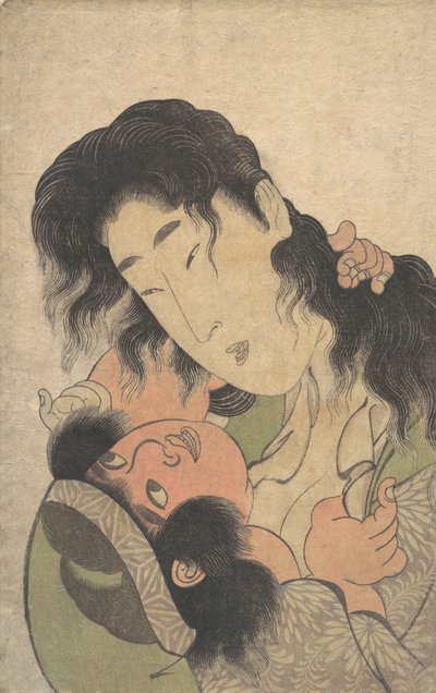 Yamauba Speelt met de Jonge Kintoki door Kitagawa Utamaro