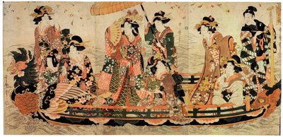 Kersenbloesem bekijken Hanami, begin 19e eeuw door Kitagawa Utamaro II