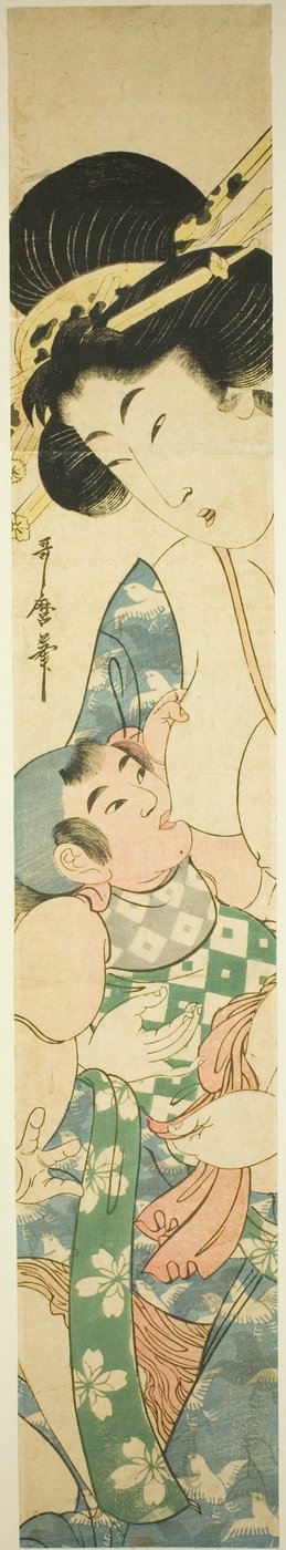 Moeder die kind voedt door Kitagawa Utamaro II