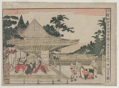 Chushingura: Act VI uit de serie Perspectiefbeelden voor Het Schathuis van Loyaliteit, ca. 179 door Kitao Masayoshi
