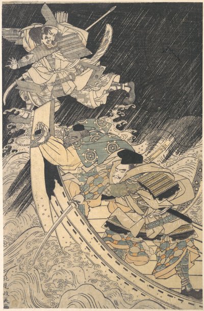 Minamoto Yoshitsune en Zijn Dienaar, de Monnik Benkei..., eind 18e eeuw door Kitao Masayoshi