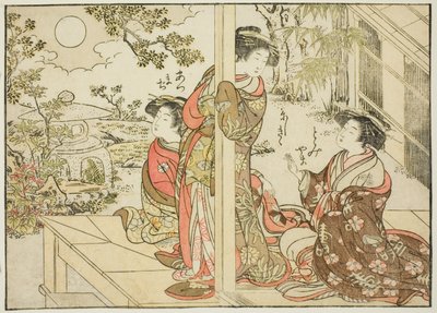 Courtisanes van Yotsumaya, uit het boek "Spiegel van mooie vrouwen van de plezierwijken (Seiro bijin awase sugata kagami)," deel 2 door Kitao Shigemasa