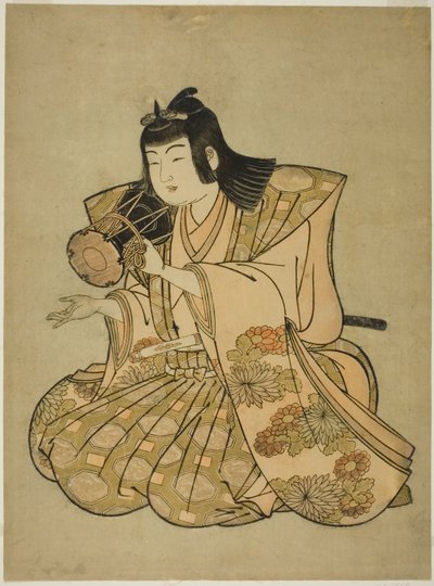 De Handtrommelspeler, uit een ongetitelde serie van vijf muzikanten door Kitao Shigemasa