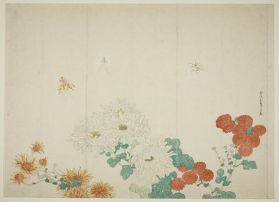 Drie Soorten Chrysanten door Kitao Shigemasa