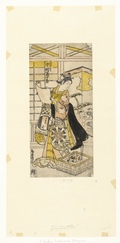Acteur Nakamura Tomijuro I in de rol van Yaoya Oshichi door Kiyonobu (II) , Torii