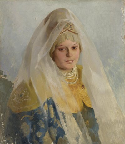 Vrouw van een Bojaar door Klavdiy Vasilievich Lebedev