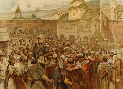 De Veche in de Republiek van Novgorod, 1907 door Klavdiy Vasilievich Lebedev