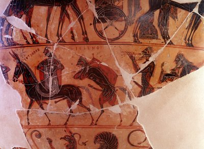 De terugkeer van Hephaistos in Olympus - detail van de panse, voorzijde B onderste register - 