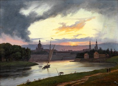 Noors:  Dresden bij zonsondergang Dresden bij zonsondergang door Knud Baade