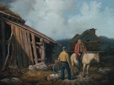 Man op een paard door Knud Bergslien