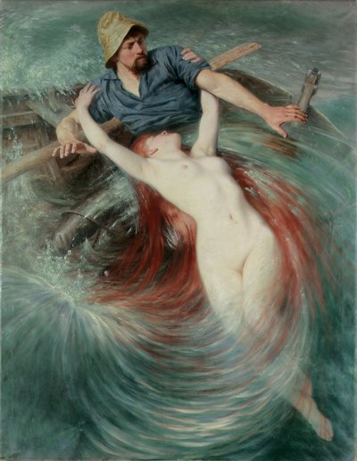 Een Visser Verzwolgen door een Sirene door Knut Ekwall