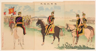 Ceremonie voor de triomfantelijke terugkeer van het leger door Kobayashi Kiyochika