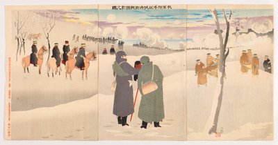 Fotograferen van onze troepen die vechten op de straten van het Niuzhuang-fort door Kobayashi Kiyochika