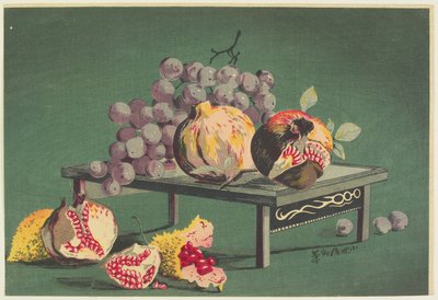 Granaatappels en druiven door Kobayashi Kiyochika