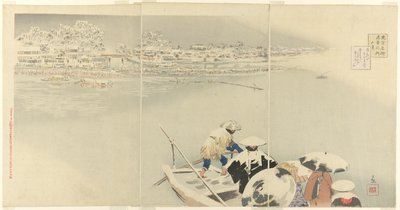 Tweede Maand: Matsuchi-heuvel in Sneeuw bij Schemering, uit de serie 