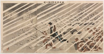 De aanval op en bezetting van Tianzhuangtai door Kobayashi Kiyochika