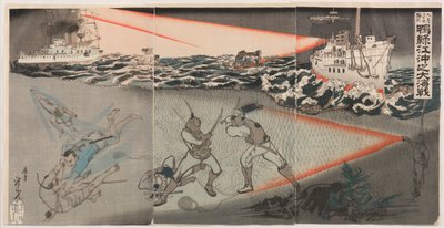 Extra uitgave van 20 september: De grote zeeslag bij de Yalu-rivier door Kobayashi Toshimitsu