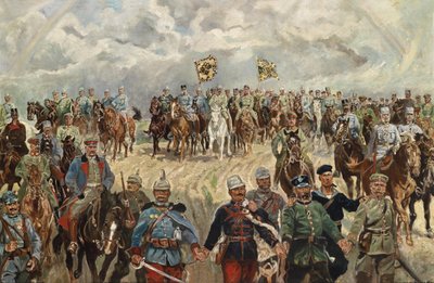 De geallieerde vorsten met hun bevelhebbers in de Eerste Wereldoorlog door Koch