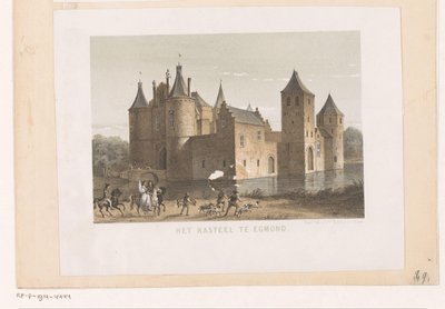 Gezicht op Kasteel Egmond door Koninklijke Nederlandse Steendrukkerij van C.W. Mieling