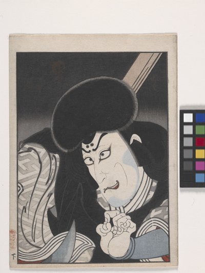 Zonder titel (Acteur in schurkenrol) door Konishi Hirosada