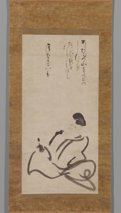 De dichter Hitomaro door Konoe Nobutada