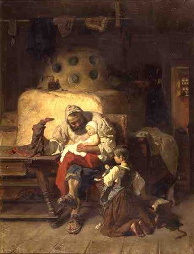 De kinderen vermaken door Konrad Grob