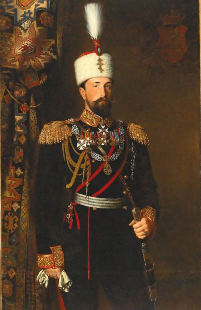 Portret van Prins Alexander I van Bulgarije door Konrad Wilhelm Dielitz