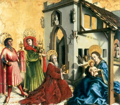 Aanbidding der Wijzen, ca. 1444 door Konrad Witz
