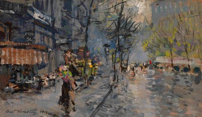 Een straat in Parijs, 1918 door Konstantin Alekseevich Korovin