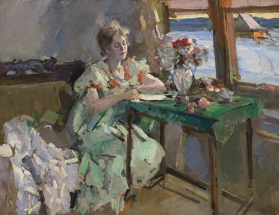 Bij het Raam, 1918 door Konstantin Alekseevich Korovin
