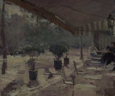 Café in Parijs door Konstantin Alekseevich Korovin