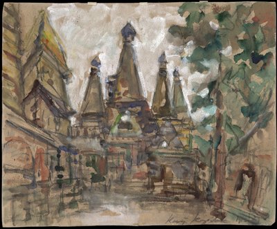Decor voor de opera De Bruid van de Tsaar van N. Rimsky-Korsakov door Konstantin Alekseevich Korovin
