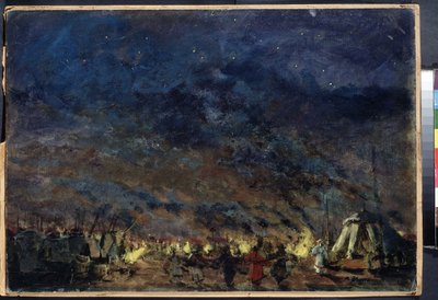 Het Polovtsische kamp. Decorontwerp voor de opera Prins Igor van Alexander Borodin door Konstantin Alekseevich Korovin