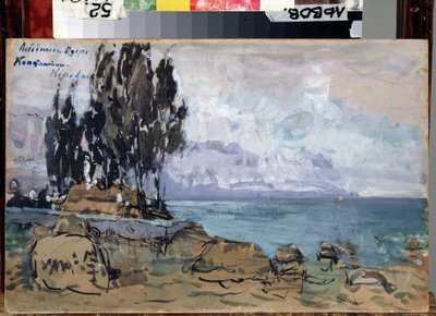 Decorontwerp voor het ballet Het Zwanenmeer van P. Tsjaikovski door Konstantin Alekseevich Korovin