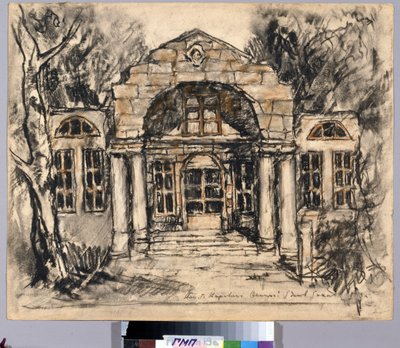 Decorontwerp voor de opera Jevgeni Onegin van P. Tsjaikovski door Konstantin Alekseevich Korovin