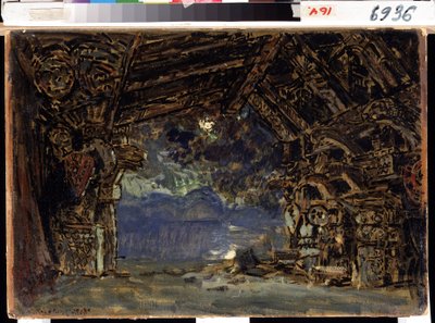 Decorontwerp voor de opera De schemering der goden van R. Wagner door Konstantin Alekseevich Korovin