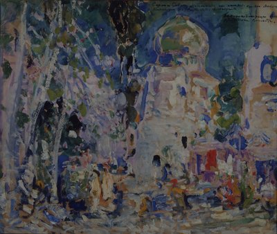 Toneelontwerp voor het ballet De Rode Pimpernel door F. Hartman, 1911 door Konstantin Alekseevich Korovin
