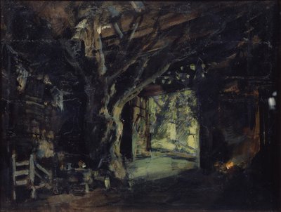 Toneelontwerp voor de opera De Walkure van R. Wagner, 1919 door Konstantin Alekseevich Korovin