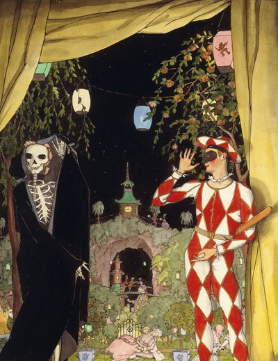 Harlekijn en de Dood door Konstantin Andreevic Somov