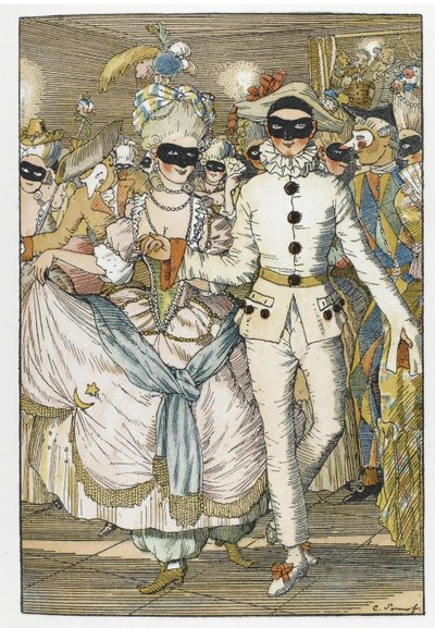 Illustratie voor boek Le Livre de la Marquise door Konstantin Andreevic Somov