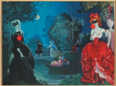 Maansverlichte Maskerade door Konstantin Andreevic Somov
