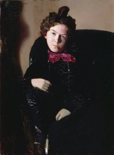 Portret van Anna Petrovna Ostroumova-Lebedeva (1871-1955) 1901 door Konstantin Andreevic Somov