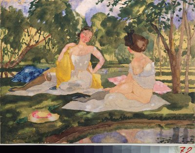 Op het gras door Konstantin Andreevic Somov